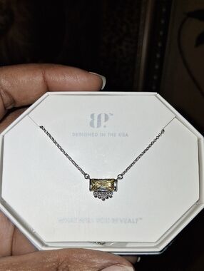 Women’s Yellow Crystal Pendant Necklace - Designed in the USA